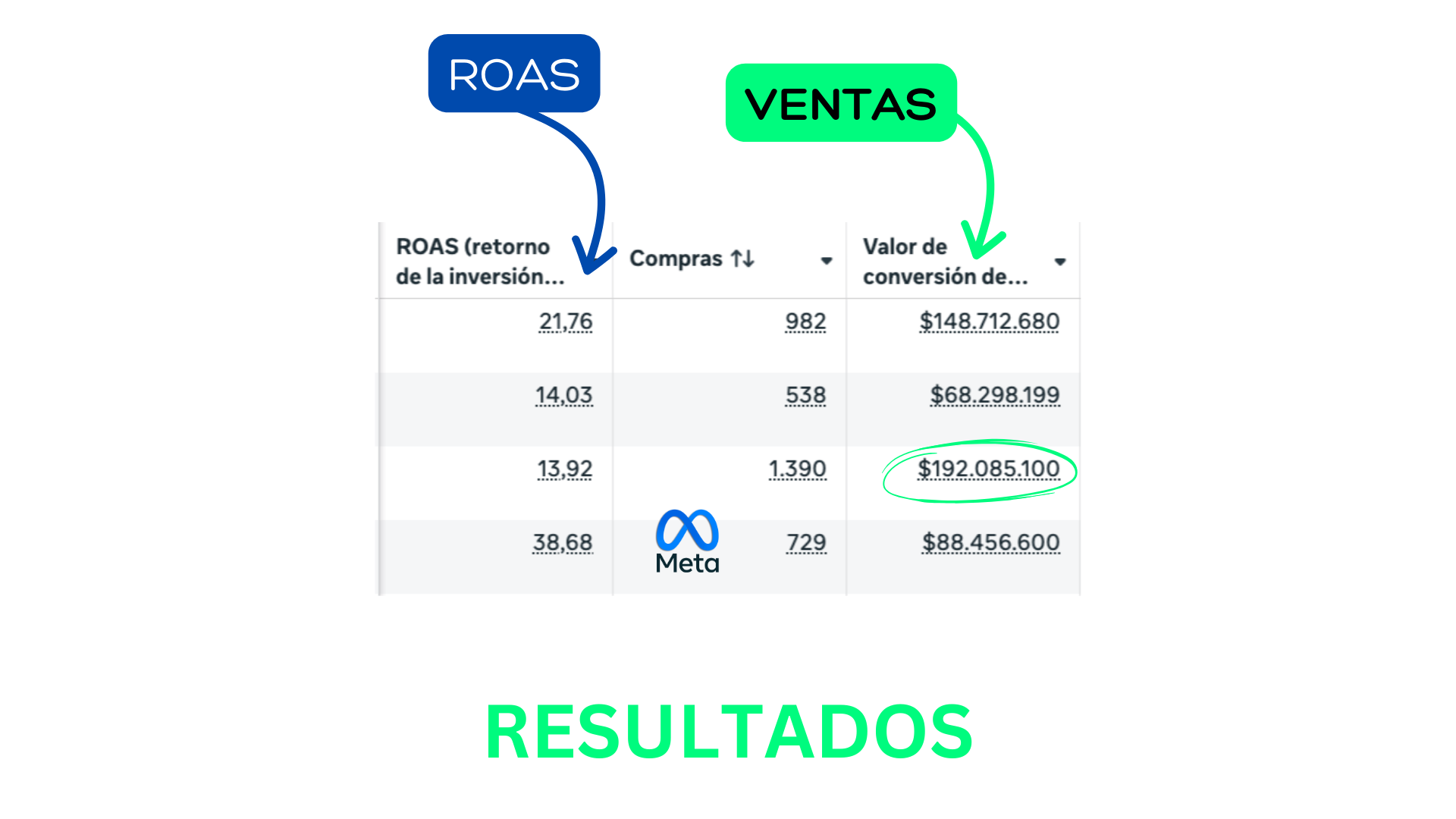 Meta ROAS 38x